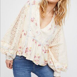 Free People Boogie Nights Lace Top Size Small